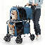 Poussette pliable pour animaux de compagnie avec deux supports amovibles, poussette pliante pour chien et chat avec attache-95924707