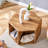Hexagonal MDF coffee table, characteristic pattern stickers-169381591