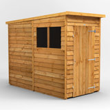 Powersheds 4 x 8ft Timber Overlap Pent Garden Shed