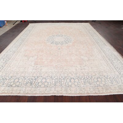 One-of-a-Kind Hand-Knotted 1960s Tabriz Ivory 9'10"" x 13'1"" Wool Area Rug -  Rugsource, RUG-4481