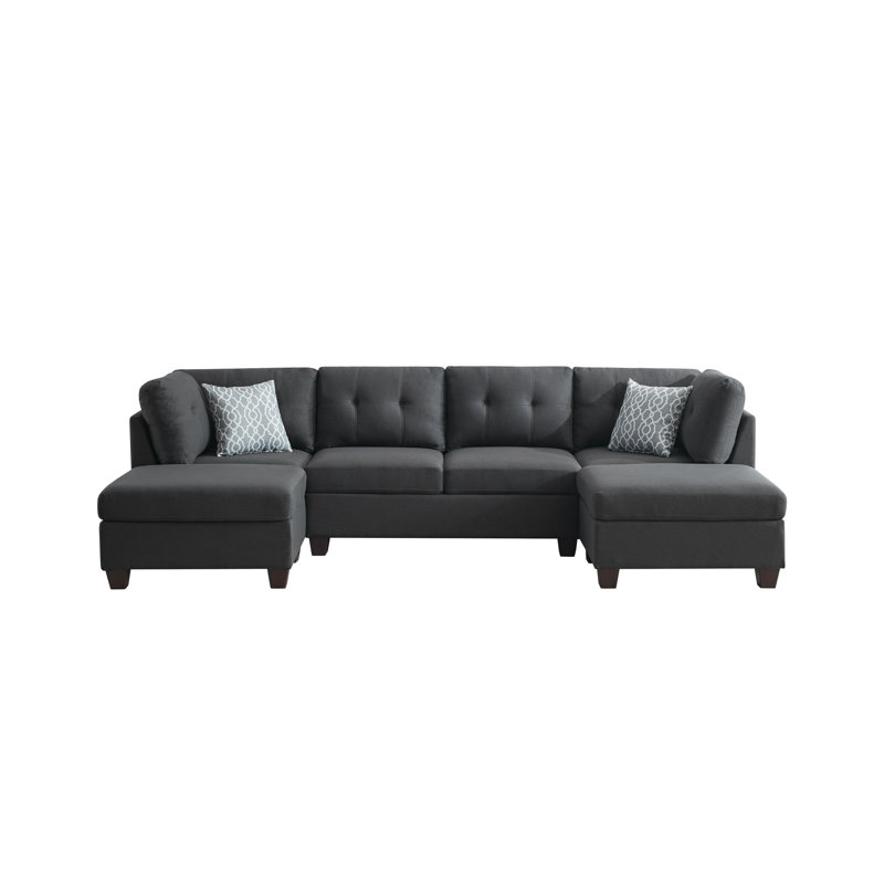 Canapé modulaire rembourré avec deux chaises longues