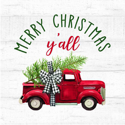 Camion de ferme rouge Christmas Yall Bow