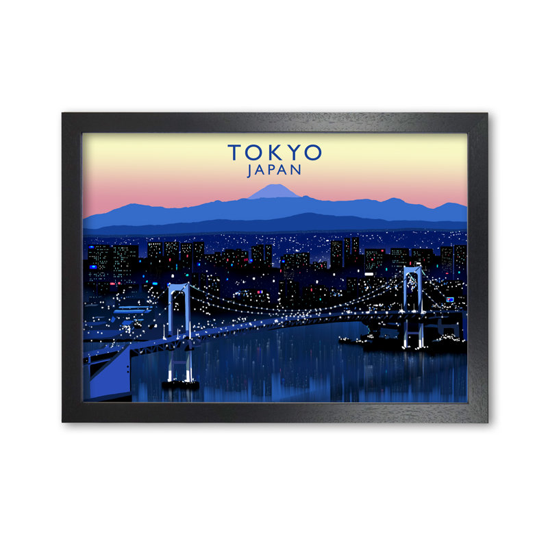 Tokyo Japan by Richard O'Neill - Print, 29.7cm H x 42cm W x 3cm D, Black Framed