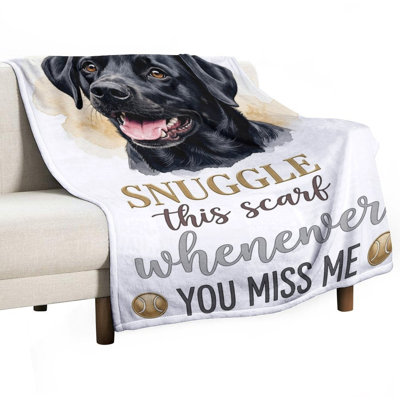 Black Labrador Dog Luxury Flannel Throw Blanket, Soft Warm Fuzzy Blanket for Living Room Sofa Bed Home Decor