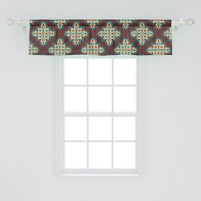 Cantonnière à motif de quadrilobe Ambesonne