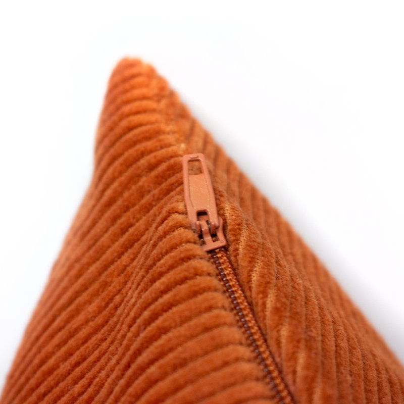 Jagger Geometric Square Cushion, Terracotta, Feathers