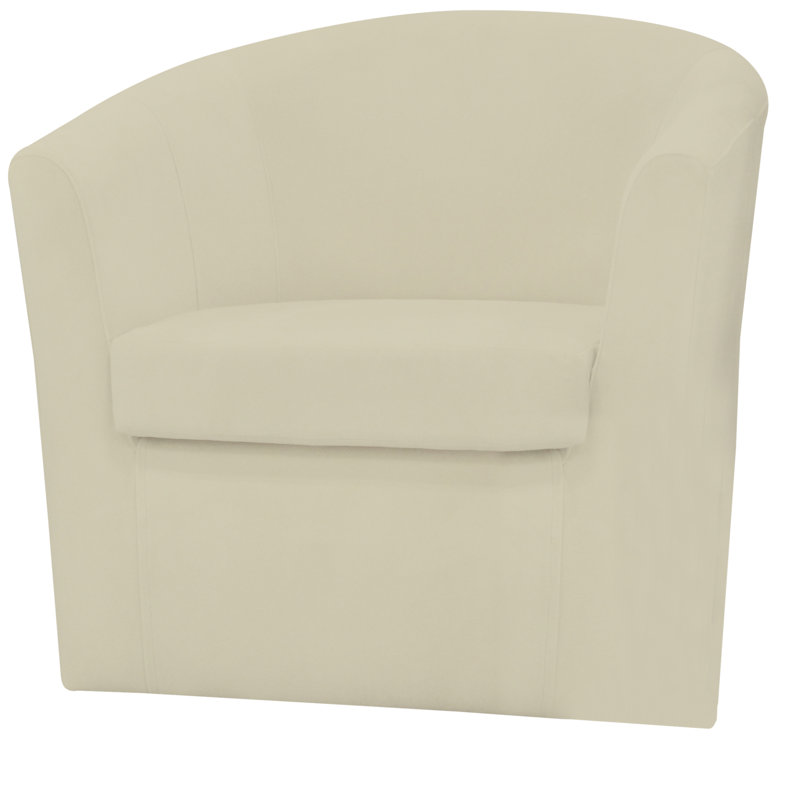 Fauteuil demi-tonneau pivotant 31 po Hansell, Microsuède beige performance