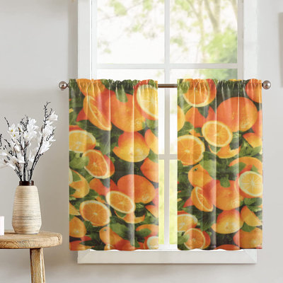 Cotton Blend Floral Tailored Cafe Curtain