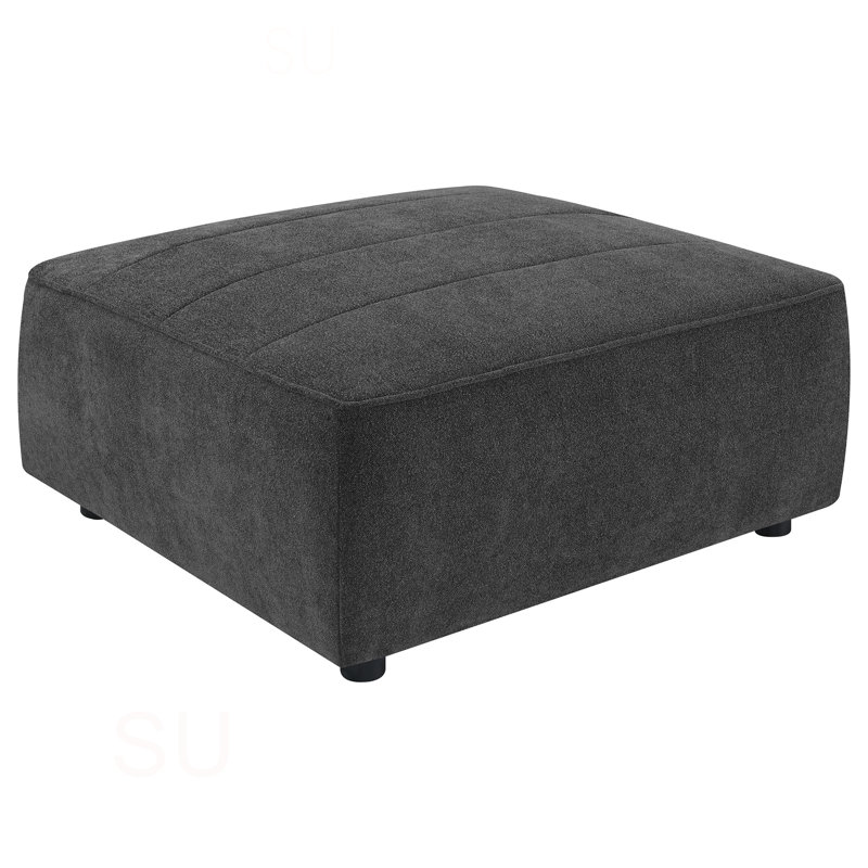 Repose-pieds rembourré gris anthracite Ortega