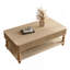 Table basse rectangulaire cannelée à dessus relevable de 47,24 pouces avec rangement caché et pieds à colonne romaine pour petit espace, appartement, salon-129223014