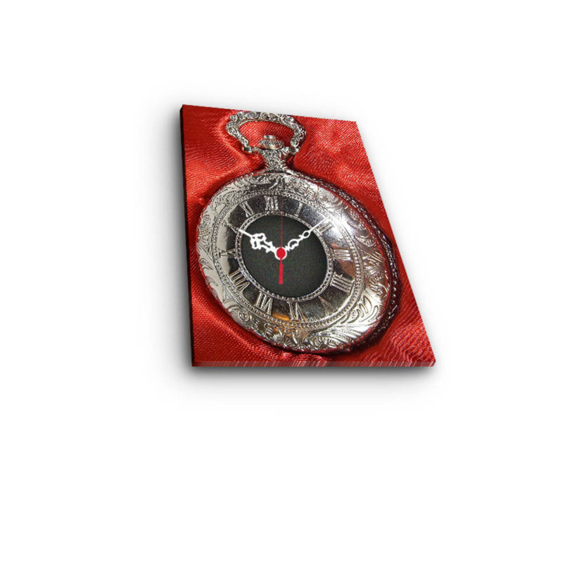 Horloge murale élégante en toile 12 po x 16 po | 100% toile de suède, cadre 100% bois (épaisseur: 1,2 po) | Décoration élégante pour le salon, la chambre à coucher, le bureau | Conception unique et attrait intemporel
