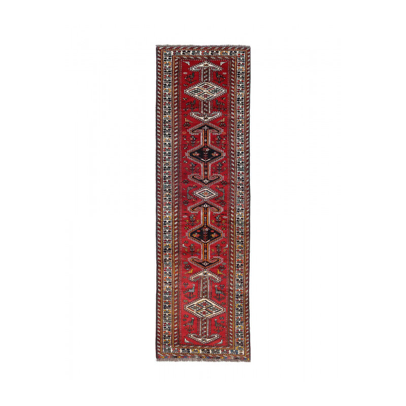 Fine Hand knotted Persian shiraz runner 3'6"x14'4''