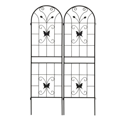 2 Pack Outdoor Trellis 71" X 19.7", Rustproof Metal For Plants, Garden Flower Holder, Black, Strong Structure Rust- Stand, , Cucumber, Easy Assembly