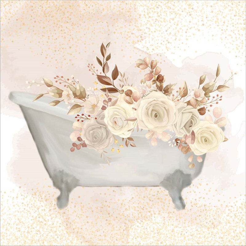 «Wash Soak Relax 2 Fall» par Kimberly Allen, impression sur toile non encadrée, Beige