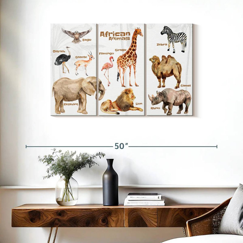 Brampt African Animals Chart, 24" H x 38" W