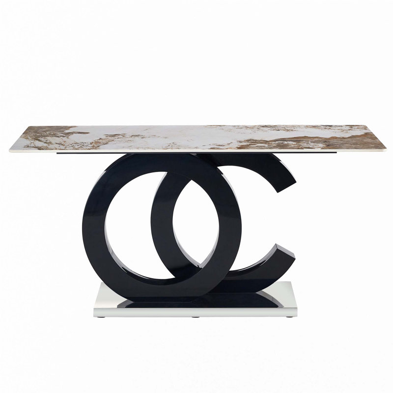 Large Rectangular Glass Dining Table(Only Table)