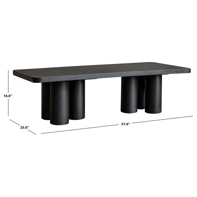 Kathalina Solid Wood Coffee Table, Black