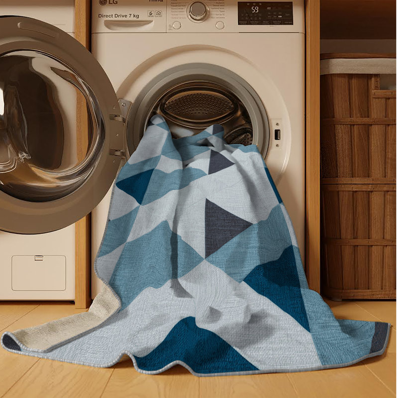 Tapis gris à carreaux lavable à la machine, Carré 3 pi