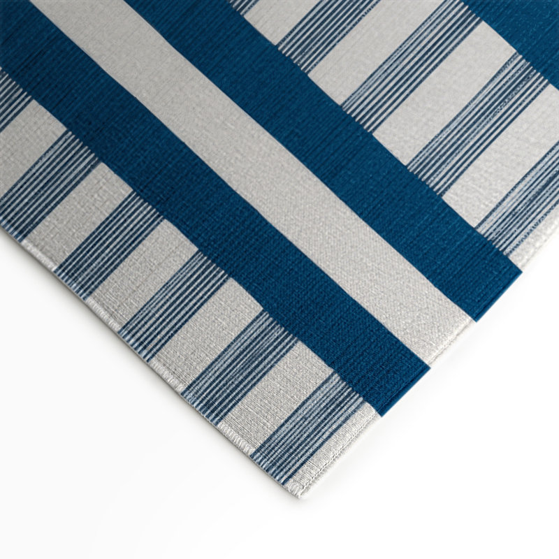 Tapis intérieur / extérieur blanc HorizontalStripes, Rectangulaire 3 pi x 5 pi
