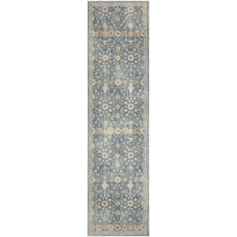 Tapis d'intérieur bleu sarcelle Nourison Astra, Tapis de couloir 2 pi 2 po x 8 pi