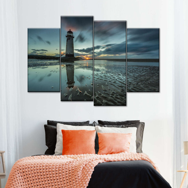 Point of Ayr, ensemble de 4 pièces sur toile, H 22 po x l 36 po x P 1 po