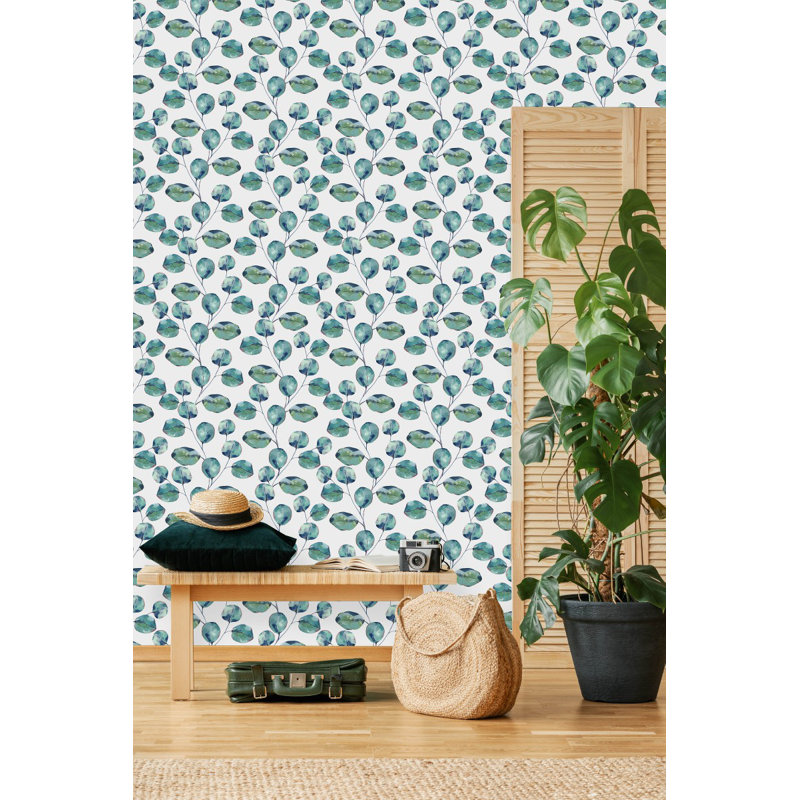 Floral Wall Mural, 2.08' W x 10.42' L