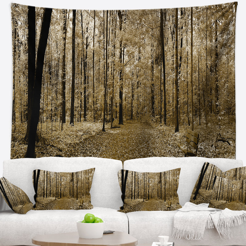 Tapisserie avec vue panoramique sur la forêt boisée, H 32 po x l 39 po