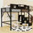 Metal Loft Bed with Stairs and Wardrobe-1835746985