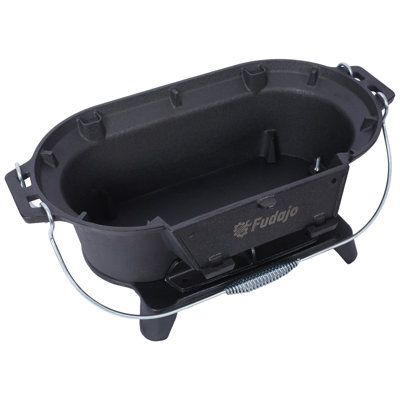 Barbecue en fonte ovale extérieur, barbecue au charbon portatif et poêle de table en fonte - 100% fonte durable, petit barbecue au charbon de bois, réchaud de camping, barbecue Hibachi