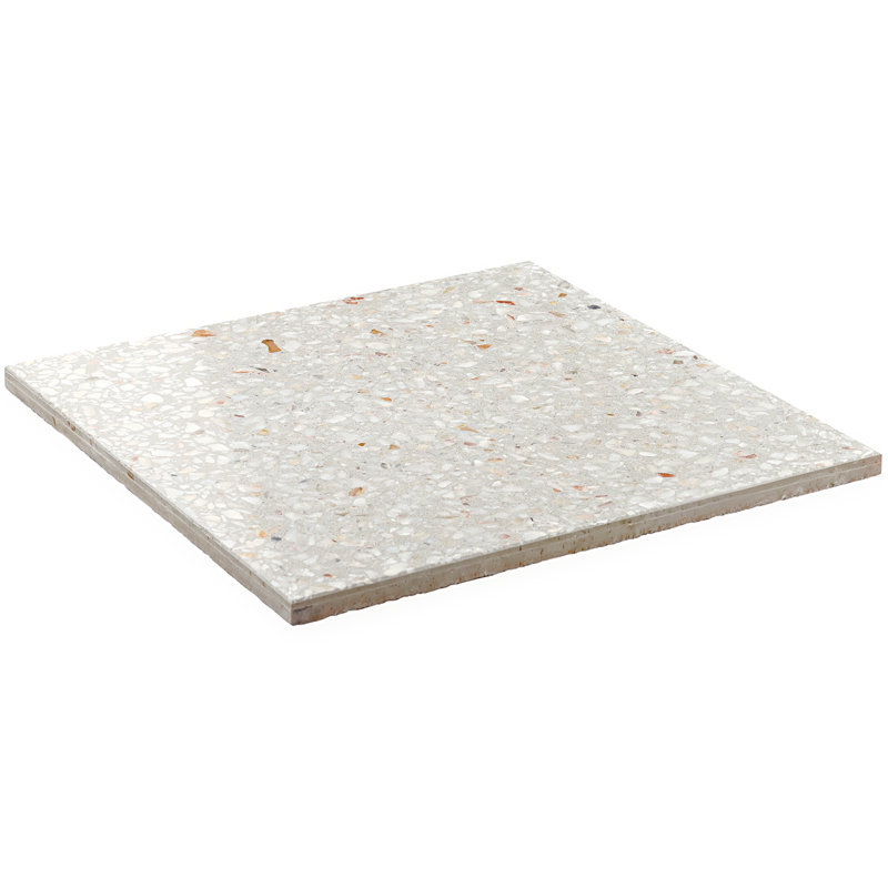 True Terrazzo 16x16 Polished Terrazzo Tile, Dove Gray