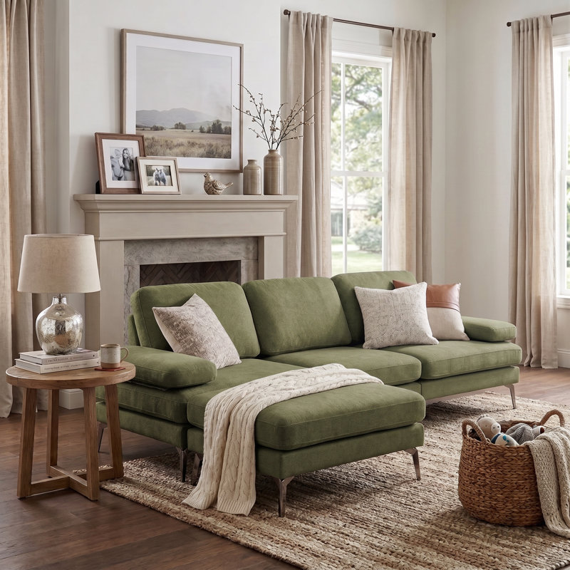 Canapé de 103 po avec repose-pieds, Vert