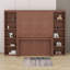 Lit escamotable double avec bureau et bibliothèque-1850216355