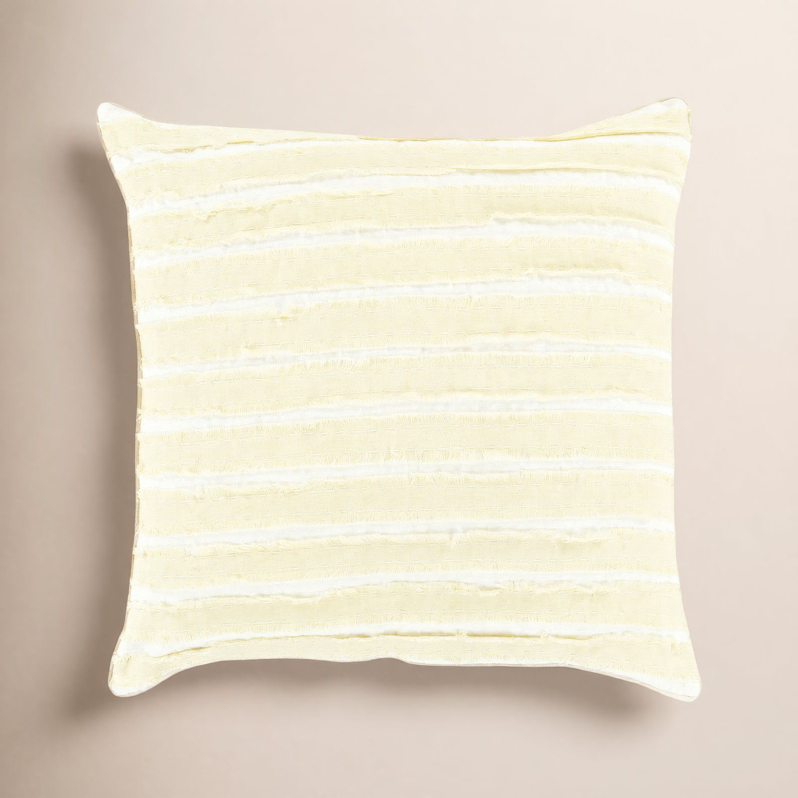 Lorena Striped Linen Throw Pillow, 20" H x 20" W x 4" D,  Olive, Down