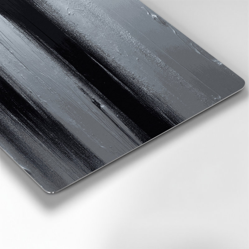 Art mural abstrait en métal gris 96, H 12 po x l 12 po