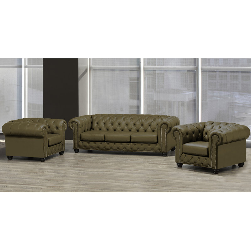 Ensemble de salon 3 pièces Orner, Similicuir taupe