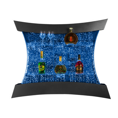 Multifunctional LED Changing Water Bubble Wall Mounted Wine Cabinet with 7-Color Display Shelf - Perfect for Living Room, Home, Bar, Buffet, Party, Se by Orren Ellis