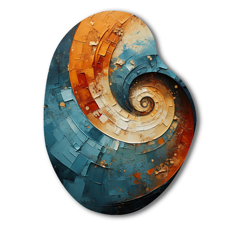 Cindylou - abstrait en forme de spirale, art mural en métal, forme libre moderne, H 38 po x l 28 po