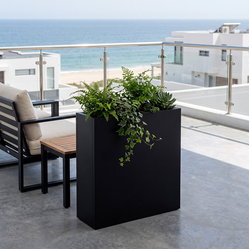 Jardinières rectangulaires en métal pour plantes d'extérieur, H 30 po x l 24 po x P 10 po