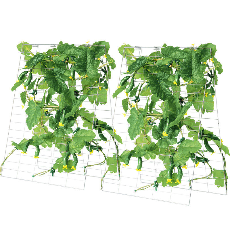 Treillis de concombre pliable à structure en A de 55 po de hauteur, support en métal pour plantes de jardin