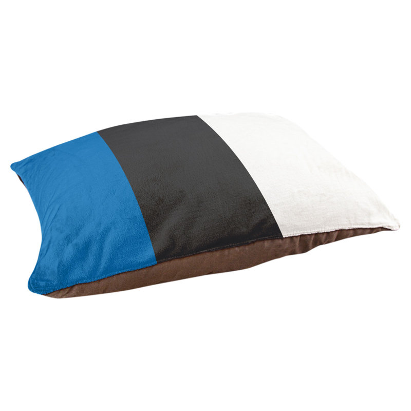 Coussin Golden State, Grand (l 40 po x P 30 po x H 14 po), Bleu royal / ardoise / blanc