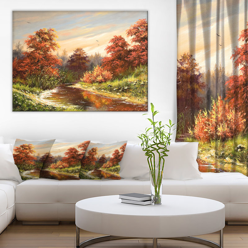 «The River Landscape», reproduction sur toile tendue, H 30 po x l 40 po x P 1 po, Toile tendue