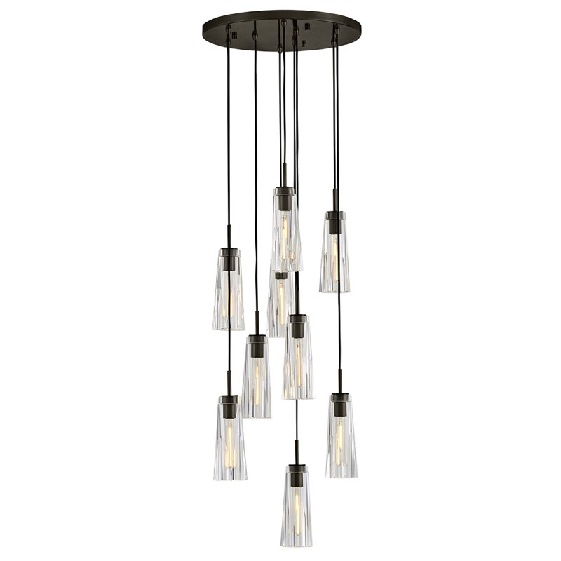 Luminaire suspendu à 9 lumières Cosette, Oxyde noir