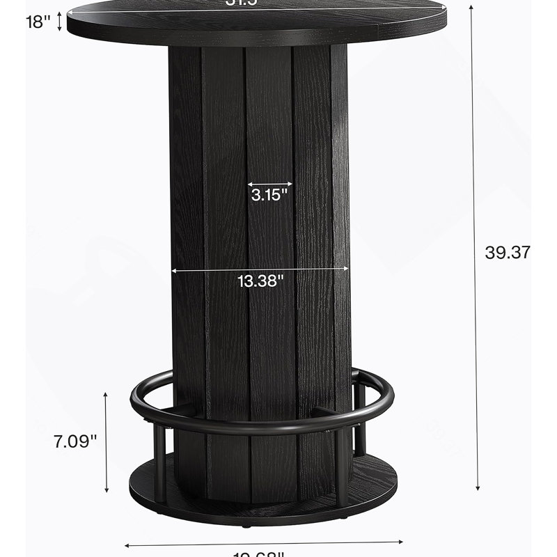 Table basse, table basse, table basse ronde, Black