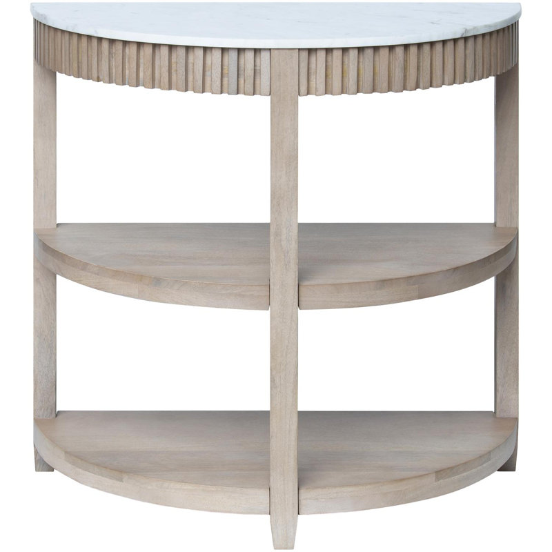 Natural Mango Wood and Marble Console Table