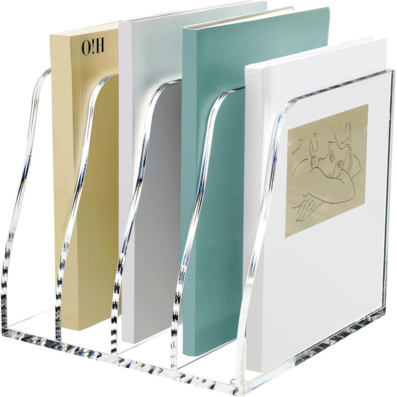 4 classeurs verticaux transparents pour porte-revues