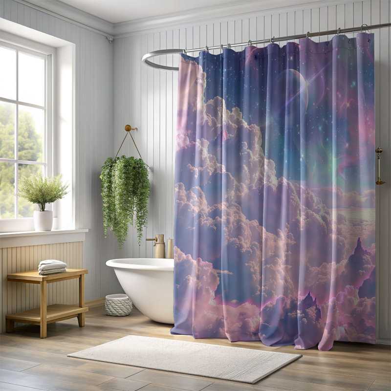 Subtle Cosmic Patterns - Rideau de douche standard 1 pièce, H 74 po x l 71 po