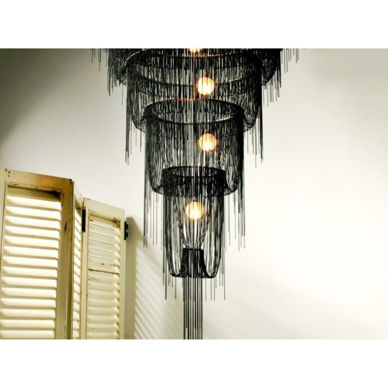 Lustre en cristal clair, Plaqué chrome, Plaqué chrome, 16" Wide x 48" Height