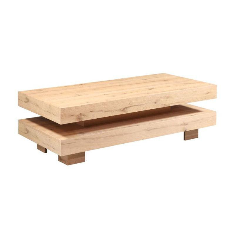 Alpine 55" Coffee Table In Distressed Oak