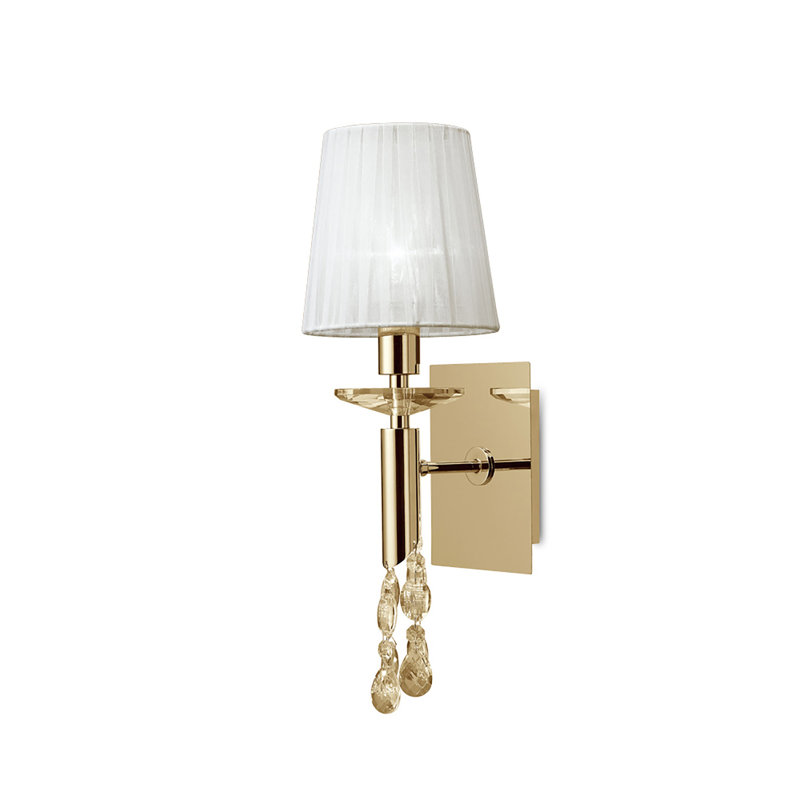 Chrome Wallchiere, White, Antique Brass