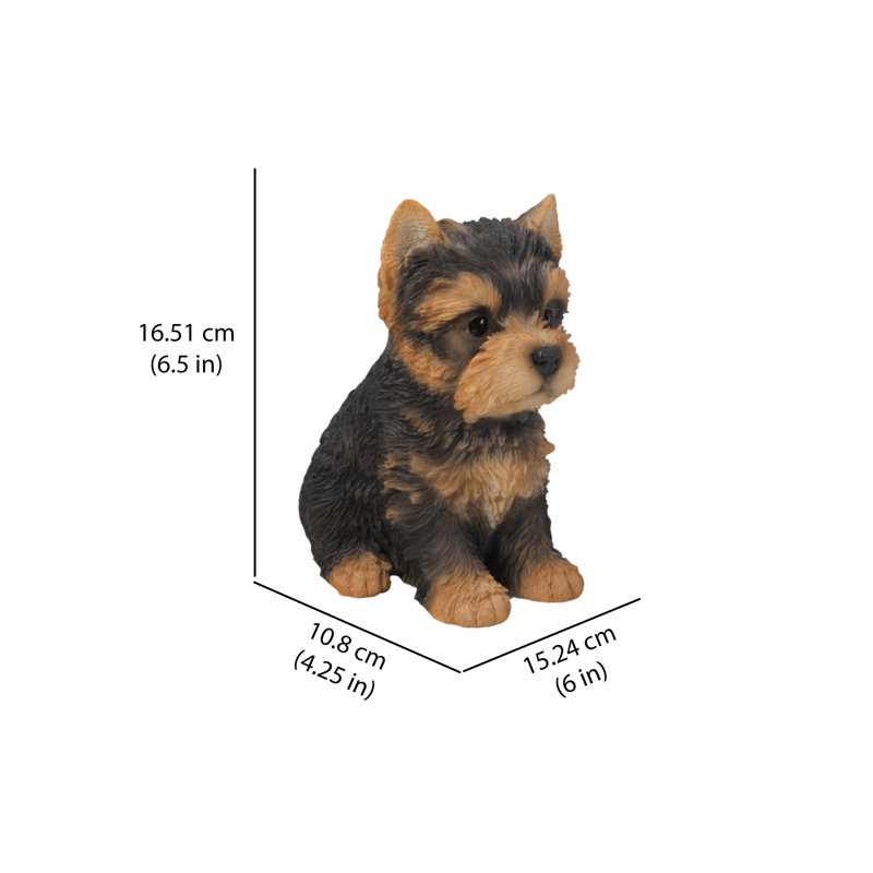 Statue chiot Yorkshire Terrier assis